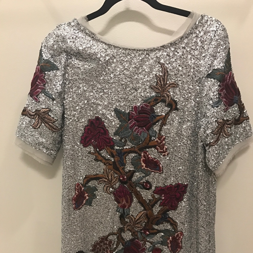 NEW Zara Sequin Embroidered Dress